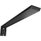 Ekena Millwork Hidden Support Steel Heavy Duty Bracket w/ Back Plate, Powder Coated Black 2 1/2"W x 20"D x 4"H BKTM02X20X04HBPBL - alternate 1